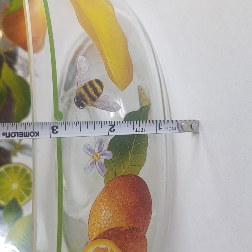Lynn Chase 11" Hand-Painted Butterfly Fruit Clear Serving Bowl | Vintage - Picture 13 of 14